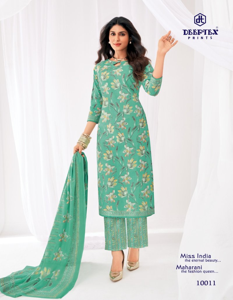 Miss India Vol 100 By Deeptex Pure Cotton Printed Dress Material